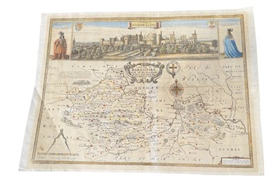 Lot 708 - WENCESLAUS HOLLAR: A MAP OF THE SOUTH SIDE OF WINDSOR CASTLE, HAND COLOURED