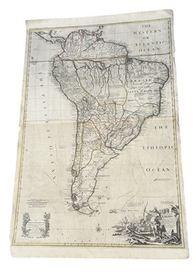 Lot 702 - JOHN SENEX TO EDMUND HALLEY: A MAP OF SOUTH AMERICA