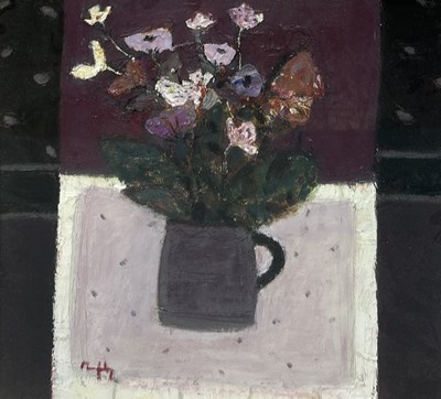 Lot 772 - SANDY MURPHY RSW RGI (SCOTTISH B.1956): AN OIL PAINTING ON BOARD 'GARDEN POSY'