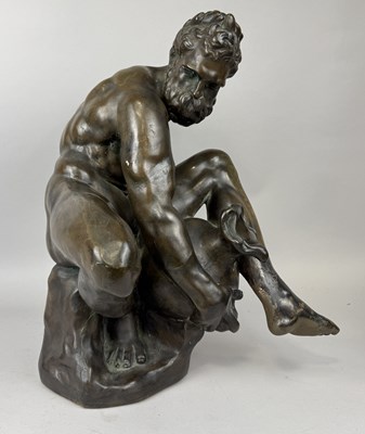 Lot 539A - AFTER GIAMBOLOGNA: A LARGE AND HEAVY BRONZED PLASTER SCULPTURE OF A RIVER GOD