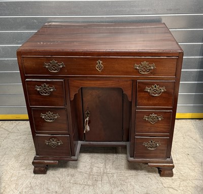 Lot 1085B - A MAHOGANY KNEEHOLE DESK POSSIBLY 18TH CENTURY