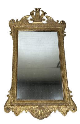 Lot 1008A - AN EARLY 18TH CENTURY GEORGE I GILT WOOD AND GESSO WALL MIRROR