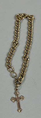 Lot 55 - A 9CT GOLD BRACELET WITH 9CT CROSS