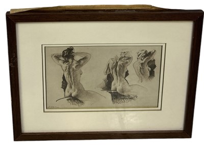 Lot 920 - A PRINT ON PAPER DEPICTING NUDE STUDIES