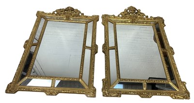 Lot 1113A - A NEAR PAIR OF MODERN GOLD PAINTED WALL MIRRORS