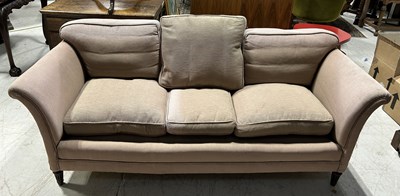 Lot 1022 - A THREE SEATER SOFA UPHOLSTERED IN CHENNILE FABRIC