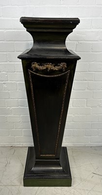 Lot 1078 - A TALL EBONISED PLINTH WITH BRONZE MOUNTS