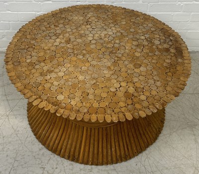 Lot 1023 - WHEAT SHEAF BAMBOO COFFEE TABLE