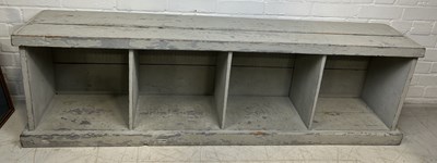 Lot 1127 - A GREY PAINTED STORAGE BENCH