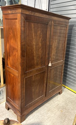 Lot 1084A - A LARGE 19TH CENTURY MAHOGANY DOUBLE WARDROBE