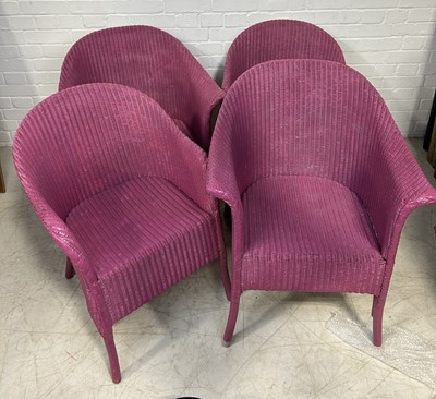 Lot 1122A - A GROUP OF FOUR PINK LLOYD LOOM CHAIRS (4)