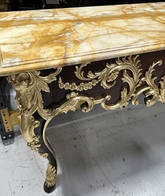 Lot 1055C - PROPERTY FROM THE QATAR EMBASSY: A LOUIS XVI STYLE COMMODE WITH MARBLE TOP