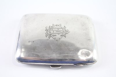 Lot 422G - AN ANTIQUE STERLING SILVER CIGARETTE CASE