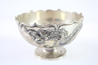 Lot 422P - AN ANTIQUE CHINESE SILVER DRAGON BOWL