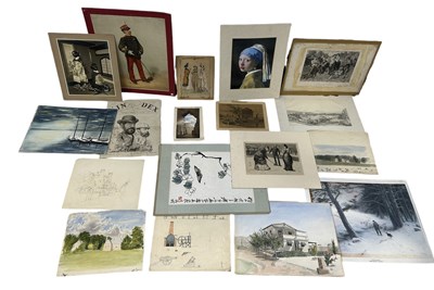 Lot 495 - A LARGE GROUP OF WATERCOLOUR PAINTINGS, DRAWINGS, PRINTS (QTY)