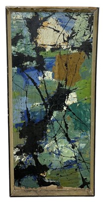 Lot 680 - AN ABSTRACT ACRYLIC PAINTING ON BOARD