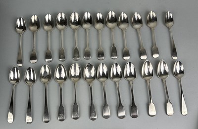 Lot 66 - A COLLECTION OF TWENTY-FOUR SILVER TEASPOONS TO INCLUDE GEORGIAN