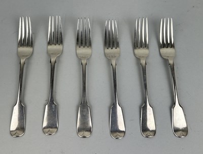 Lot 78 - A SET OF SIX VICTORIAN SILVER FORKS