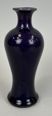 Lot 208 - A CHINESE MONOCHROME AUBERGINE GLAZE VASE, QING DYNASTY PROBABLY EARLY 19TH CENTURY