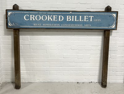 Lot 647 - WIMBLEDON INTEREST: A LARGE ORIGINAL STREET SIGN FOR THE CROOKED BILLET, SW19