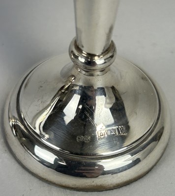 Lot 16 - A PAIR OF SILVER POSY VASES