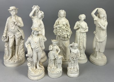 Lot 300 - A COLLECTION OF PARIAN WARE FIGURES (8)