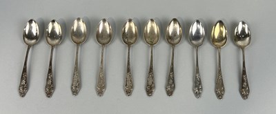 Lot 86 - A SET OF TEN 800 SILVER SPOONS