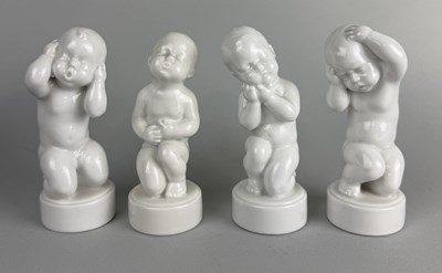 Lot 347 - SVEN LINDHART FOR B&G PORCELAIN: FOUR FIGURES OF CHILDREN