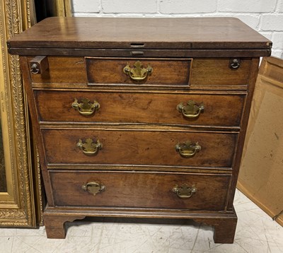 Lot 974 - A 19TH CENTURY MAHOGANY CHEST OF DRAWERS OF SMALL PROPORTIONS