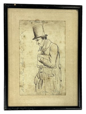 Lot 517 - AN INK SKETCH ON PAPER DEPICTING REVEREND JOHN FOSTER (ESSAYIST 1770-1843), BY W.STENSON