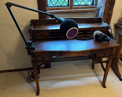 Lot 49 - DERREN'S MAHOGANY DESK, used to record...