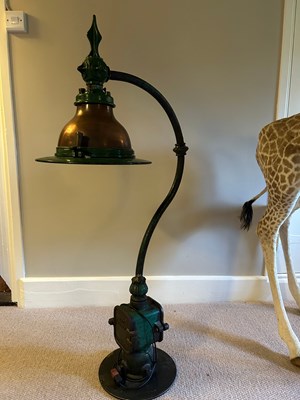 Lot 56 - A LARGE GREEN PAINTED STREET LAMP, 
126cm in...