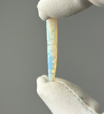 Lot 21 - A RARE FOSSILISED BELEMNITE IN SOLID OPAL,...