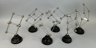 Lot 268 - A SET OF SIX SCIENTIFIC ATOMIC MODELS ON STANDS