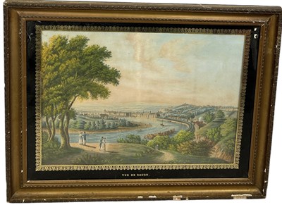 Lot 521 - AN ANTIQUE AQUANTINT OF VUE DE ROUEN, FRANCE