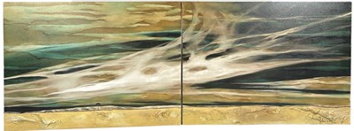 Lot 79 - KATHERINE WOOD (B.1975) TWO LARGE MIXED MEDIA...