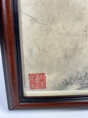 Lot 91 - A CHINESE INK AND WATERCOLOUR ON PAPER, with...