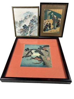 Lot 97 - THREE CHINESE WORKS OF ART, to include one ink...