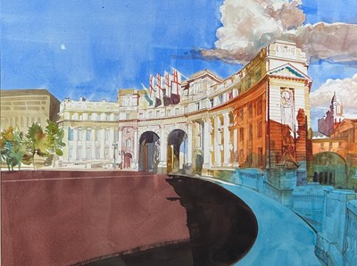 Lot 117 - A LARGE WATERCOLOUR OF THE STRAND IN...