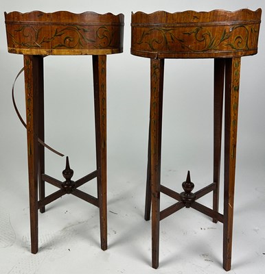 Lot 146 - A PAIR OF SATINWOOD ITALIAN SIDE TABLES, each...