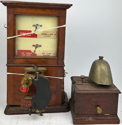 Lot 180 - RAILWAYANA: A RAILWAY SIGNAL BOX WITH A BELL,...