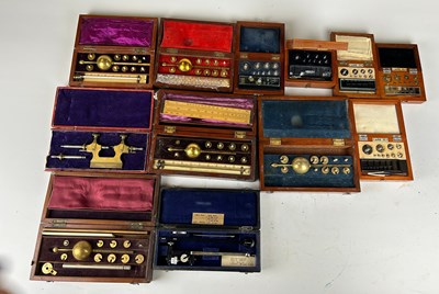 Lot 196 - A COLLECTION OF CASED MEASURING INSTRUMENTS...