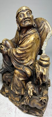 Lot 225 - TWO CHINESE HARDSTONE FIGURES, depicting...