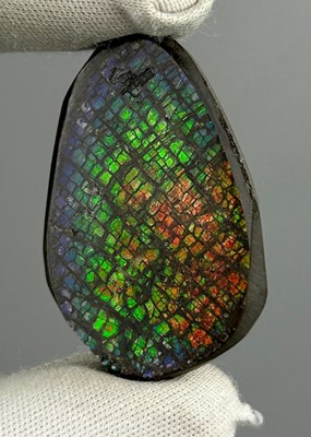 Lot 50 - AN AMMOLITE GEMSTONE FOSSIL SHELL OF AN...