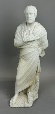 Lot 227 - GRAND TOUR: A CARVED MARBLE FIGURE OF AISCHINES