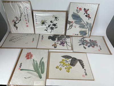 Lot 117 - A COLLECTION OF EIGHT CHINESE WATERCOLOUR AND...