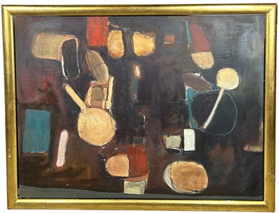 Lot 164 - A LARGE ABSTRACT OIL ON CANVAS PAINTING...