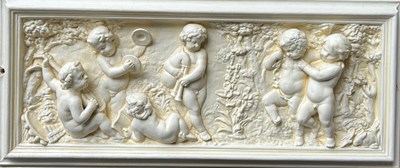 Lot 168 - A LARGE PLASTER FRIEZE IN THE CLASSICAL STYLE...