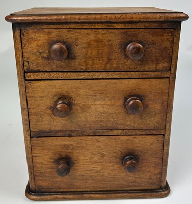 Lot 170 - A MINIATURE APPRENTICE'S MAHOGANY CHEST OF...