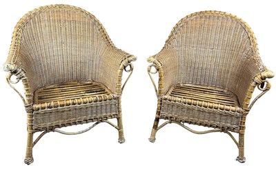 Lot 181A - A PAIR OF LARGE BAMBOO ANGLO COLONIAL STYLE...